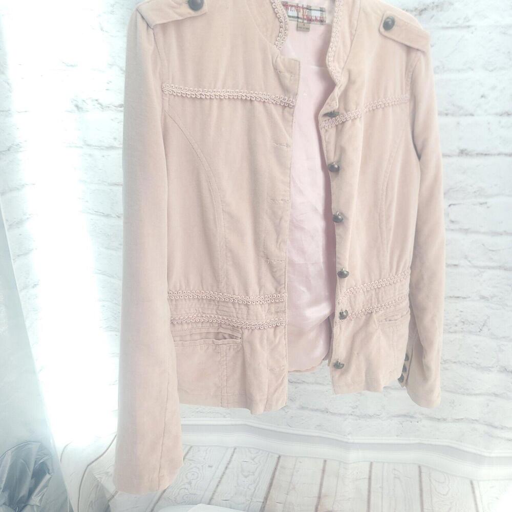 Twenty Twenty Cream Military Style Cotton Button Down Size Small Blazer